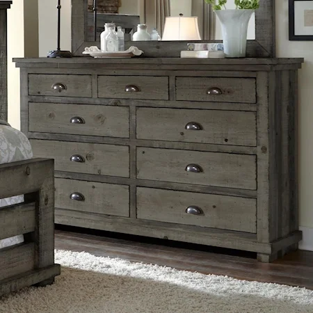 Distressed Pine Drawer Dresser